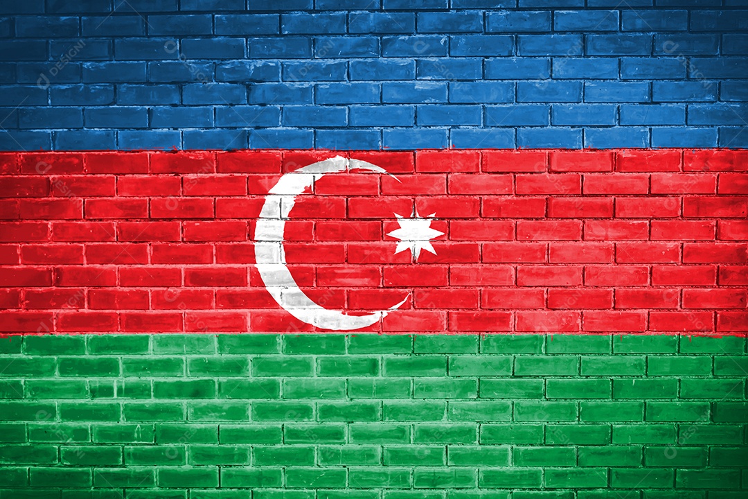 azerbaijan flag wall texture background