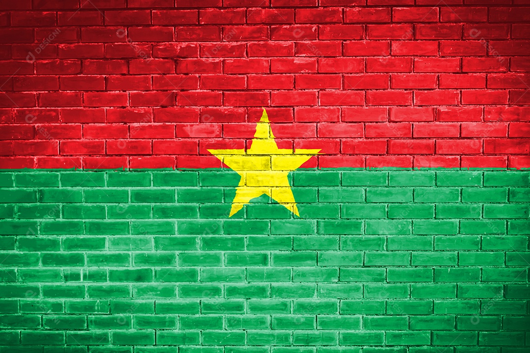 fundo de textura de parede de bandeira de burkina faso