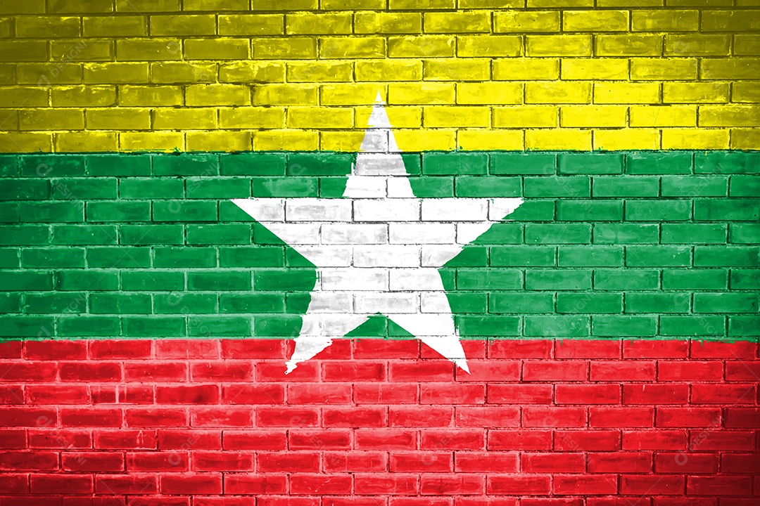 fundo de textura de parede de bandeira da birmânia