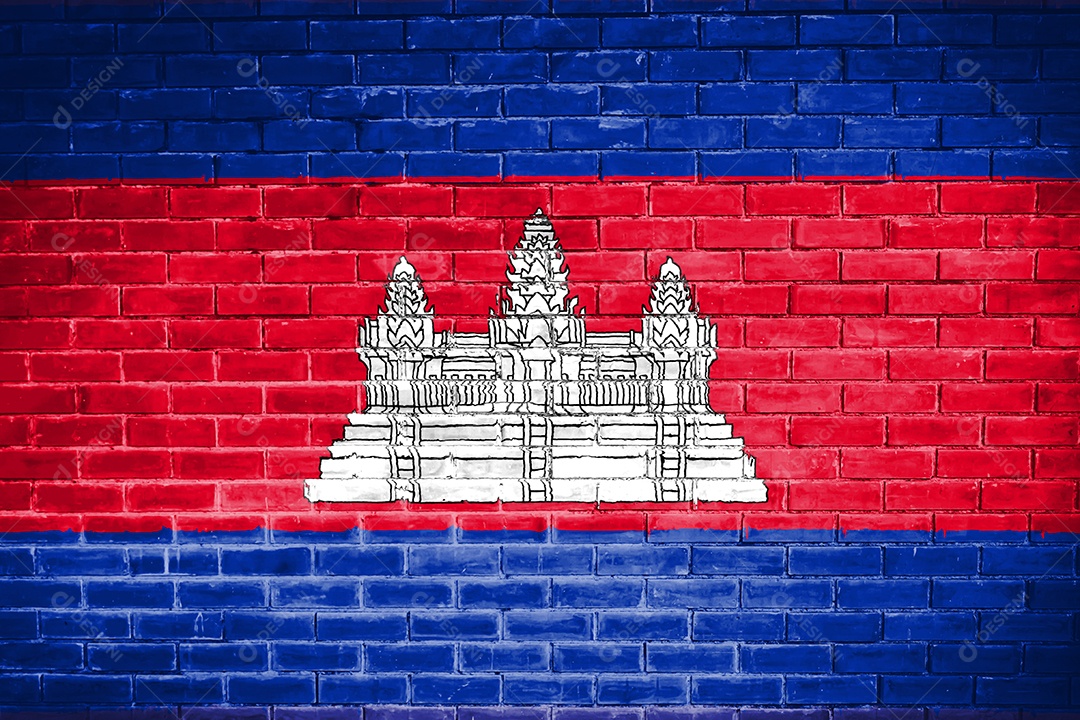 fundo de textura de parede de bandeira do camboja