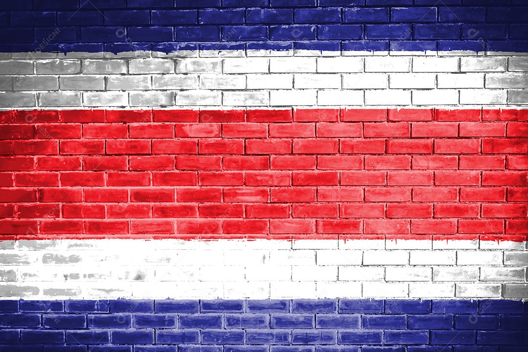 fundo de textura de parede de bandeira da costa rica