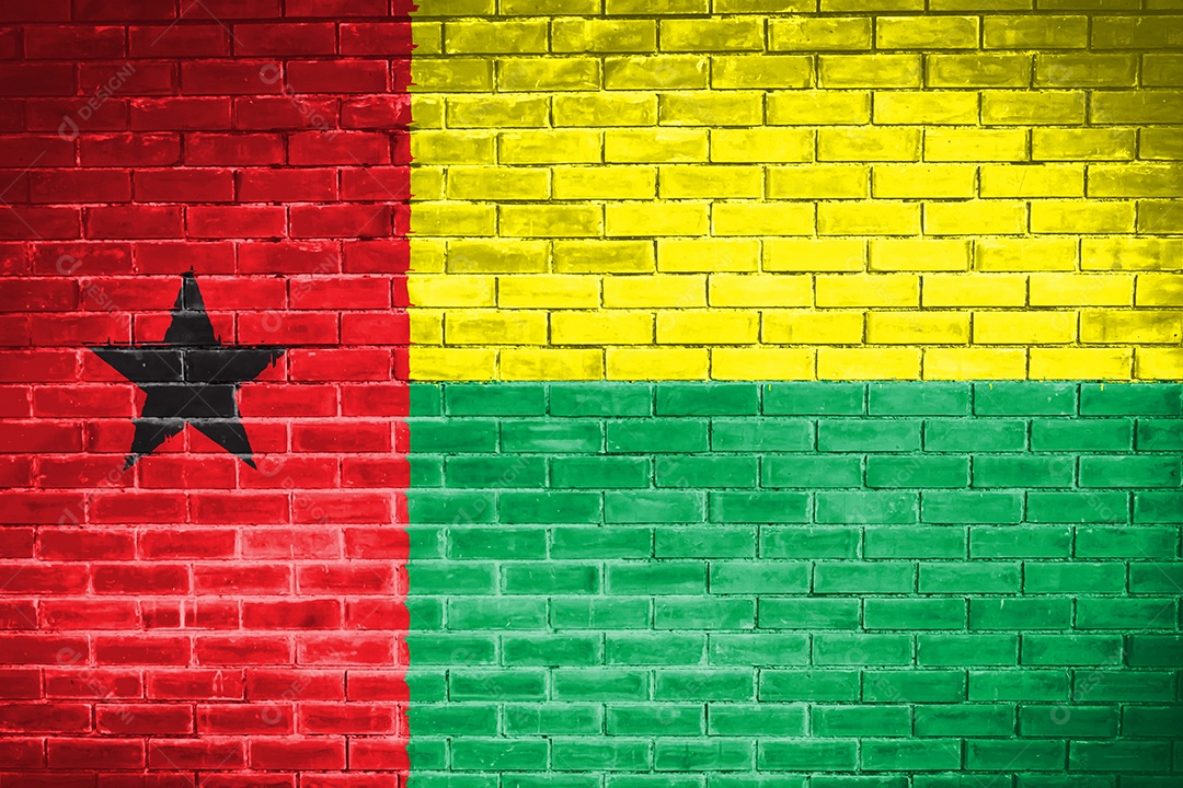 fundo de textura de parede de bandeira de guiné bissau