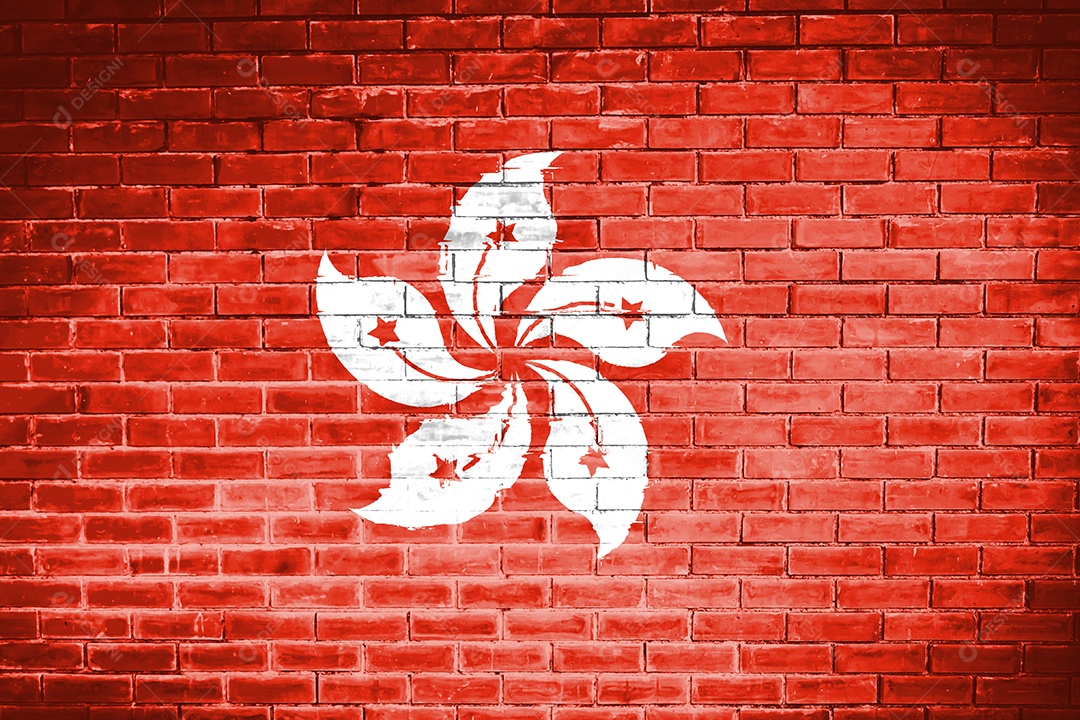 fundo de textura de parede de bandeira de hong kong