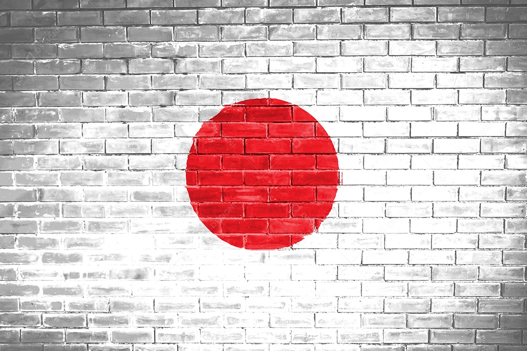 fundo de textura de parede de bandeira do japão