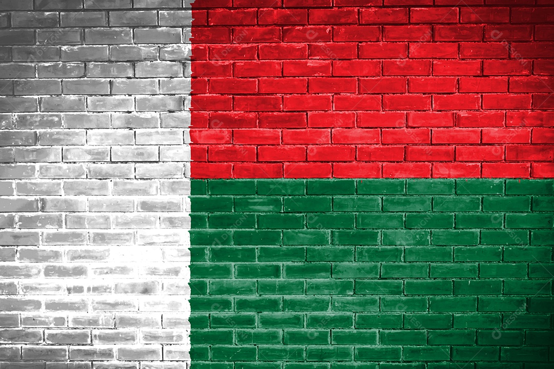 fundo de textura de parede de bandeira de madagascar