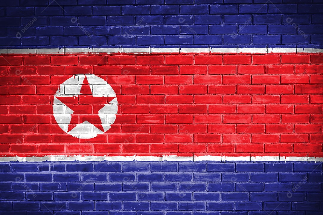 fundo de textura de parede de bandeira da coreia do norte