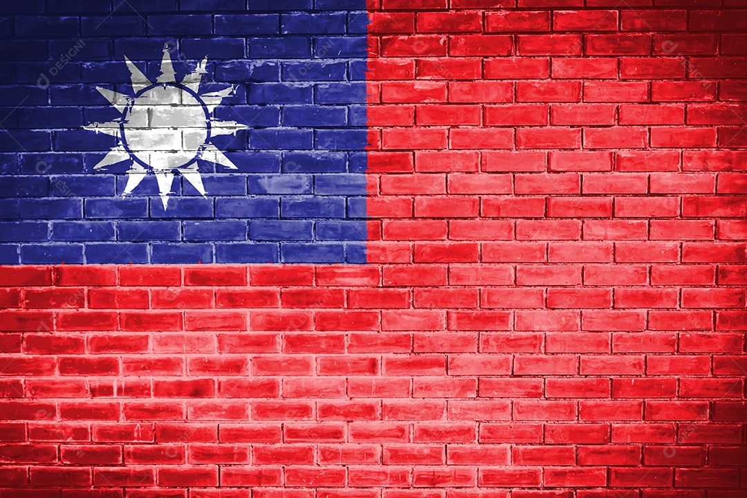 fundo de textura de parede de bandeira de taiwan