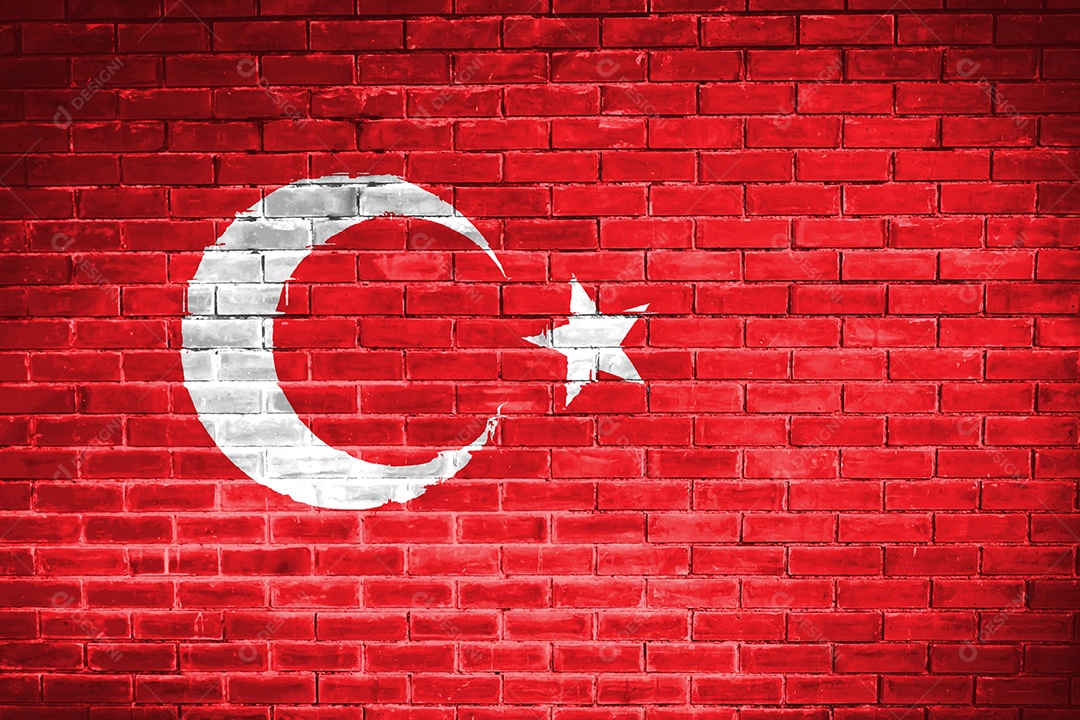 fundo de textura de parede de bandeira de turquia