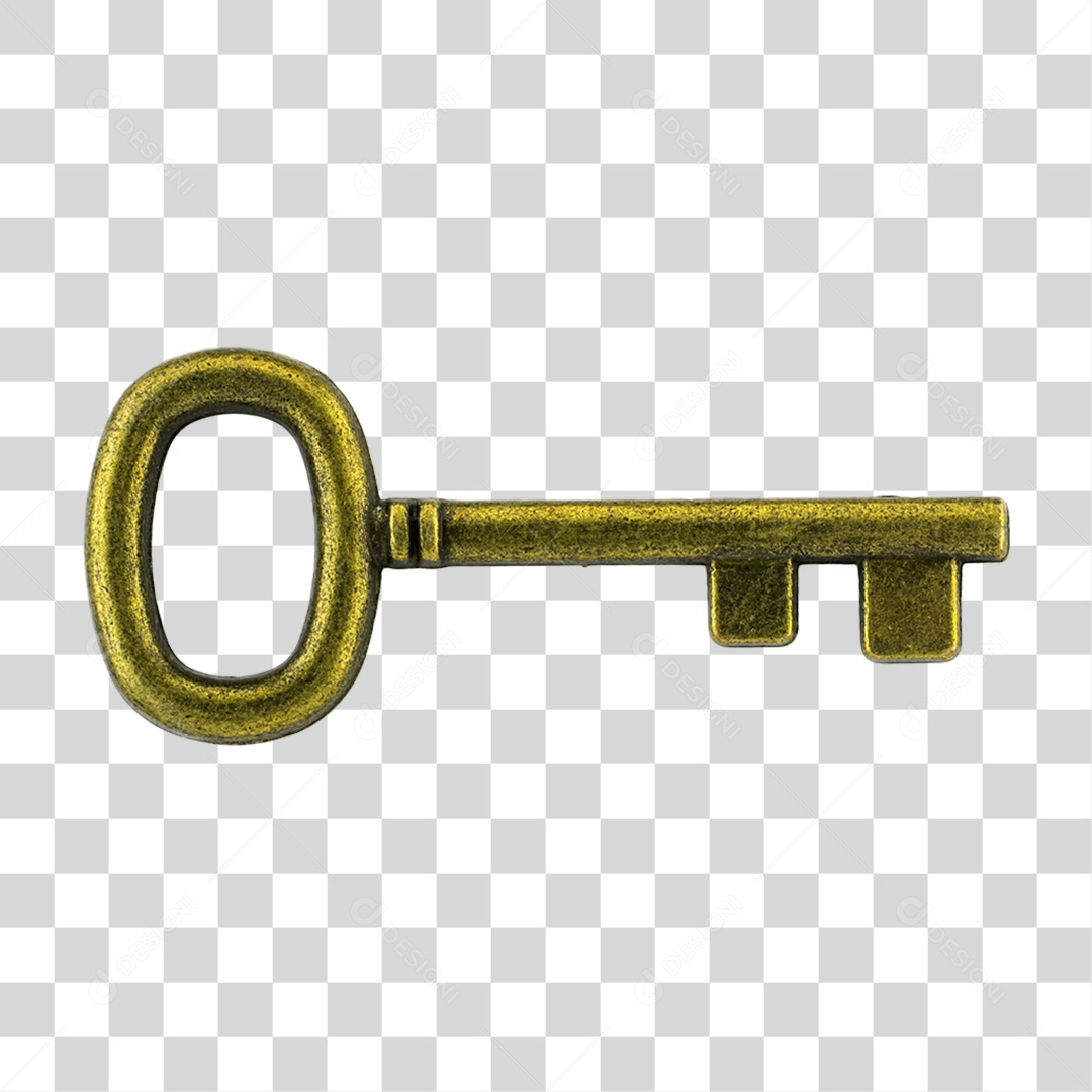 Objeto 3D Chave Antiga Para Composição PNG Transparente