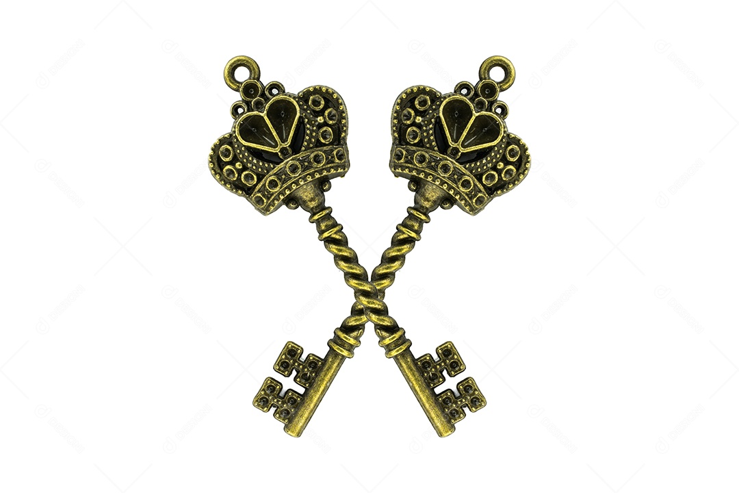 Chaves de metal sobre fundo isolado branco