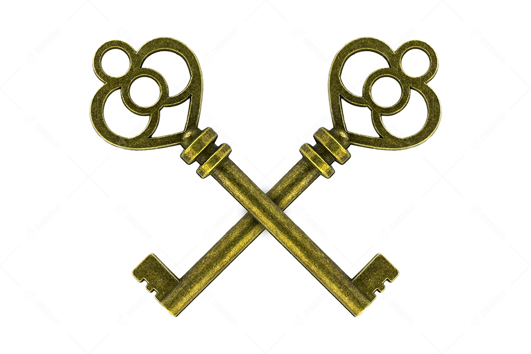 Chaves de metal sobre fundo isolado branco