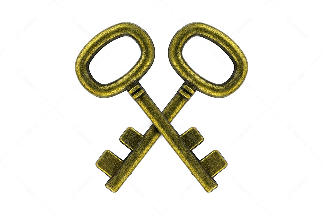 Chaves de metal sobre fundo isolado branco