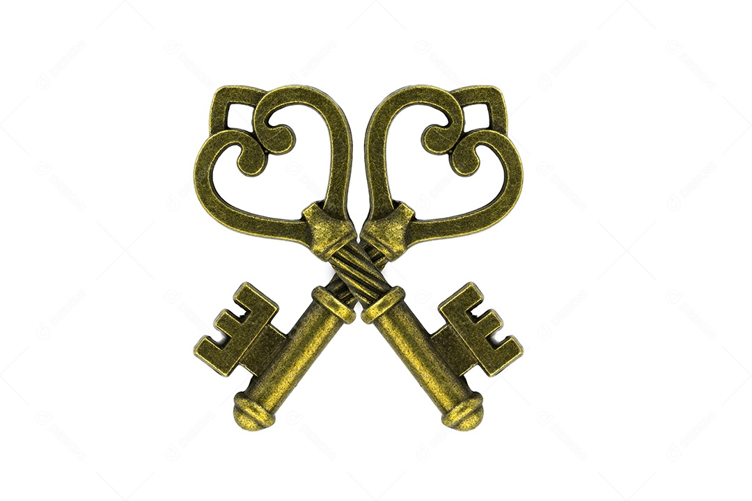 Chaves de metal sobre fundo isolado branco