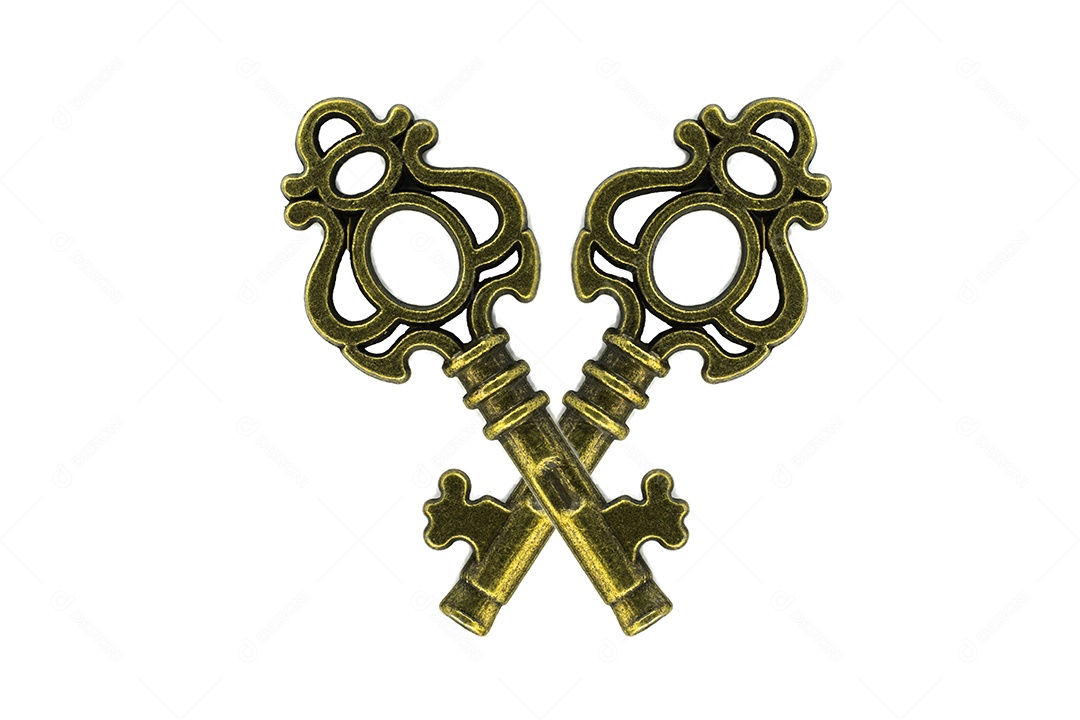 Chaves de metal sobre fundo isolado branco