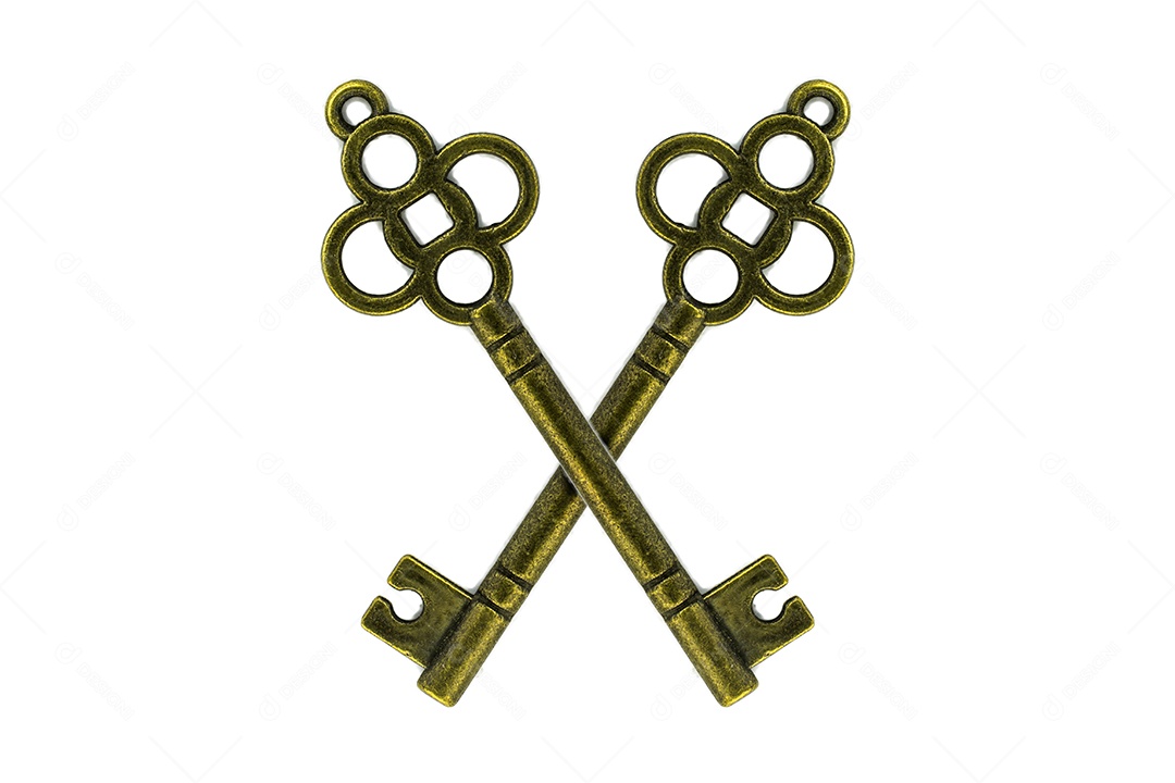 Chaves de metal sobre fundo isolado branco