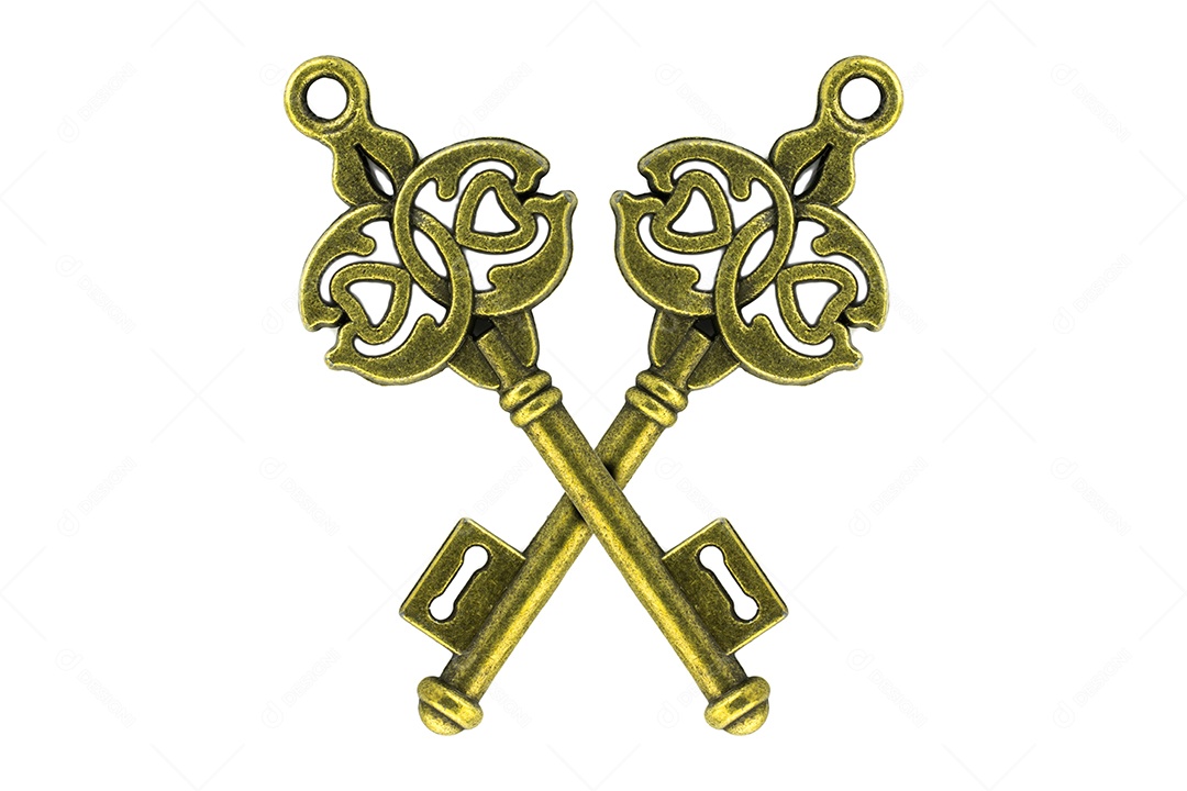 Chaves de metal sobre fundo isolado branco