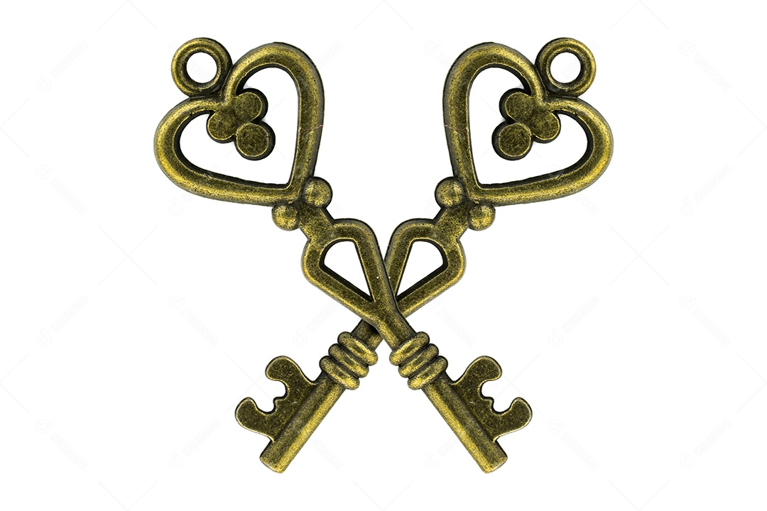 Chaves de metal sobre fundo isolado branco