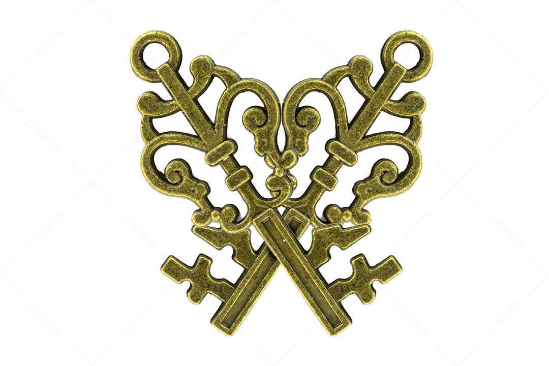 Chaves de metal sobre fundo isolado branco