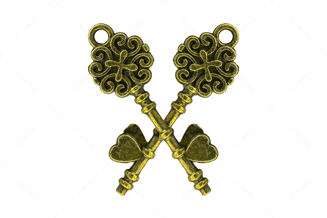 Chaves de metal sobre fundo isolado branco