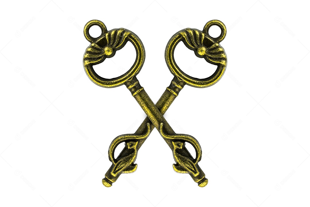 Chaves de metal sobre fundo isolado branco