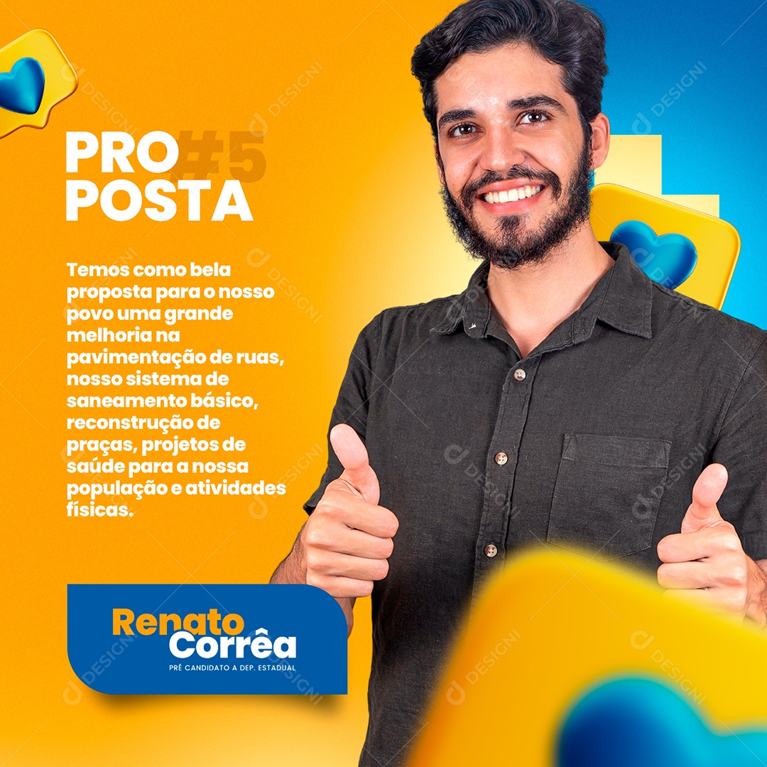 Proposta Renato  Corrêa Política Social Media PSD Editável