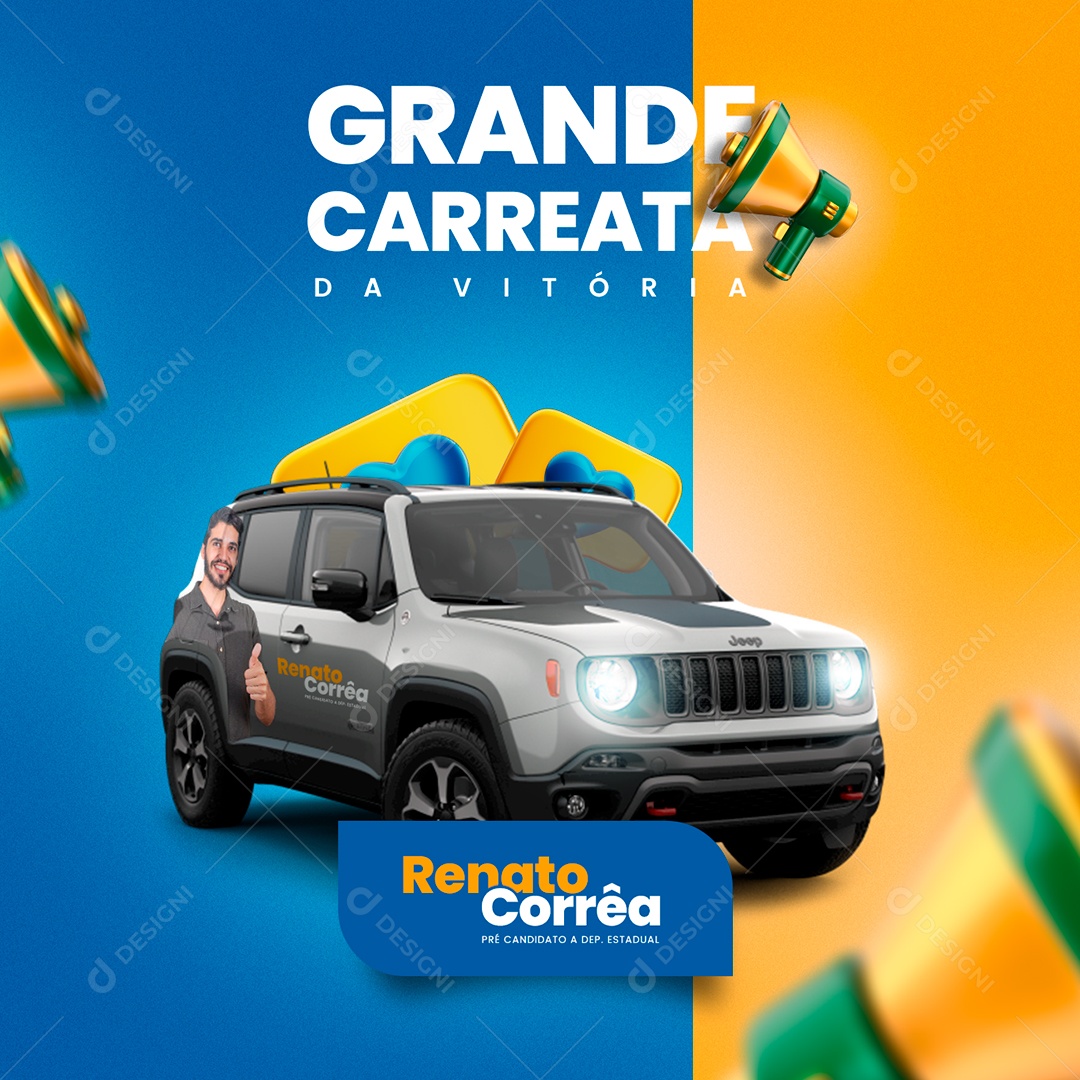 Grande Carreata Política Social Media PSD Editável