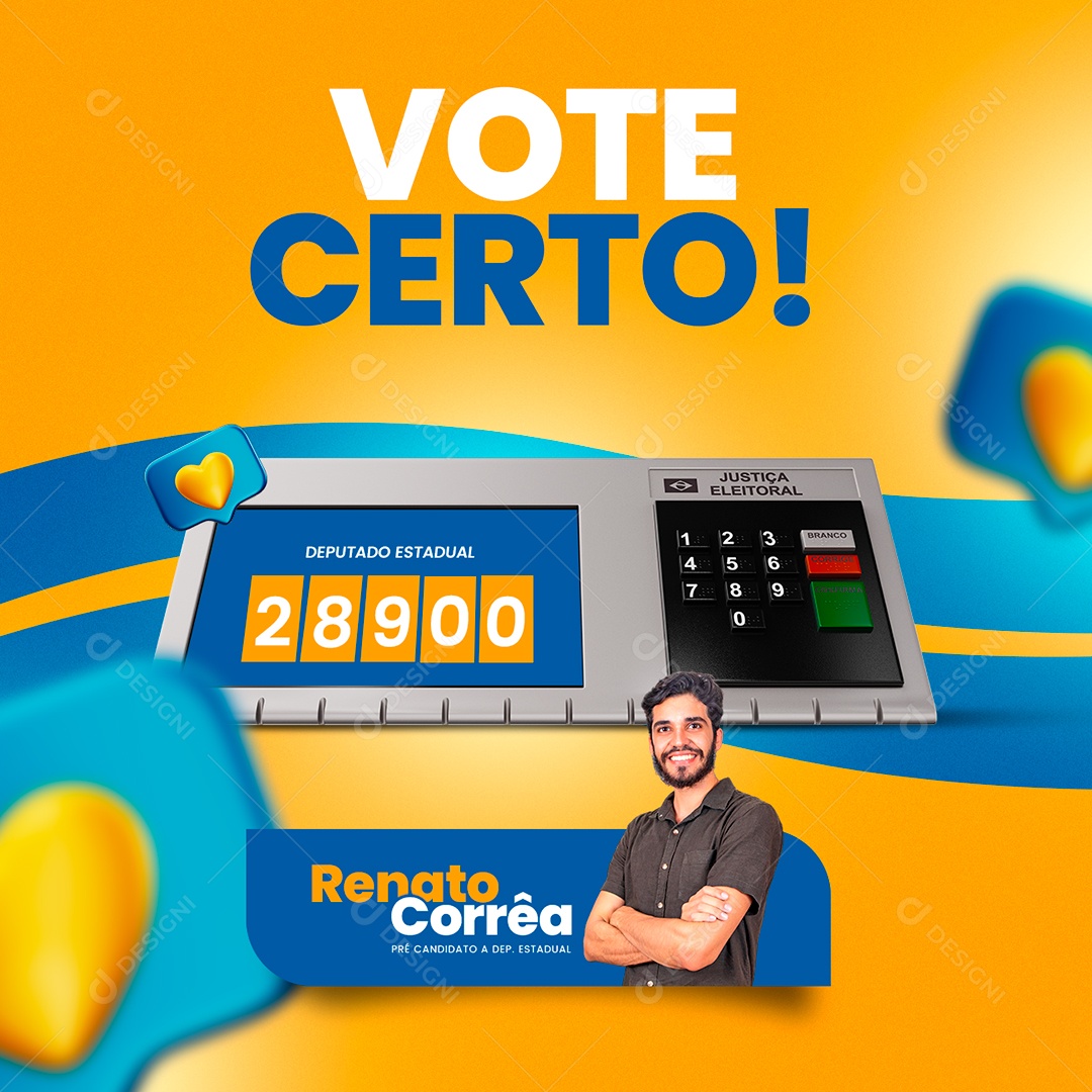 Vote certo Política Social Media PSD Editável