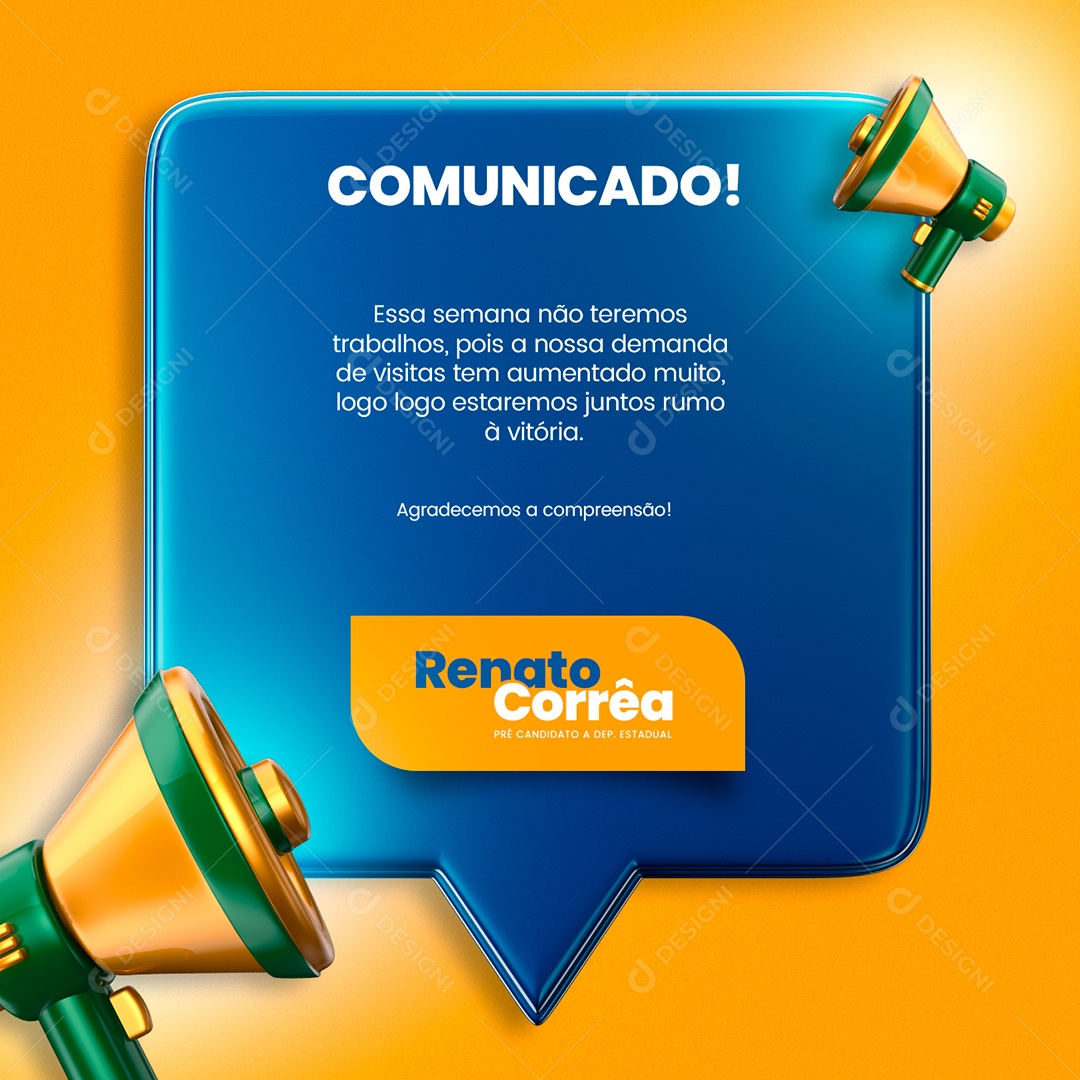 Comunicado essa semana Política Social Media PSD Editável