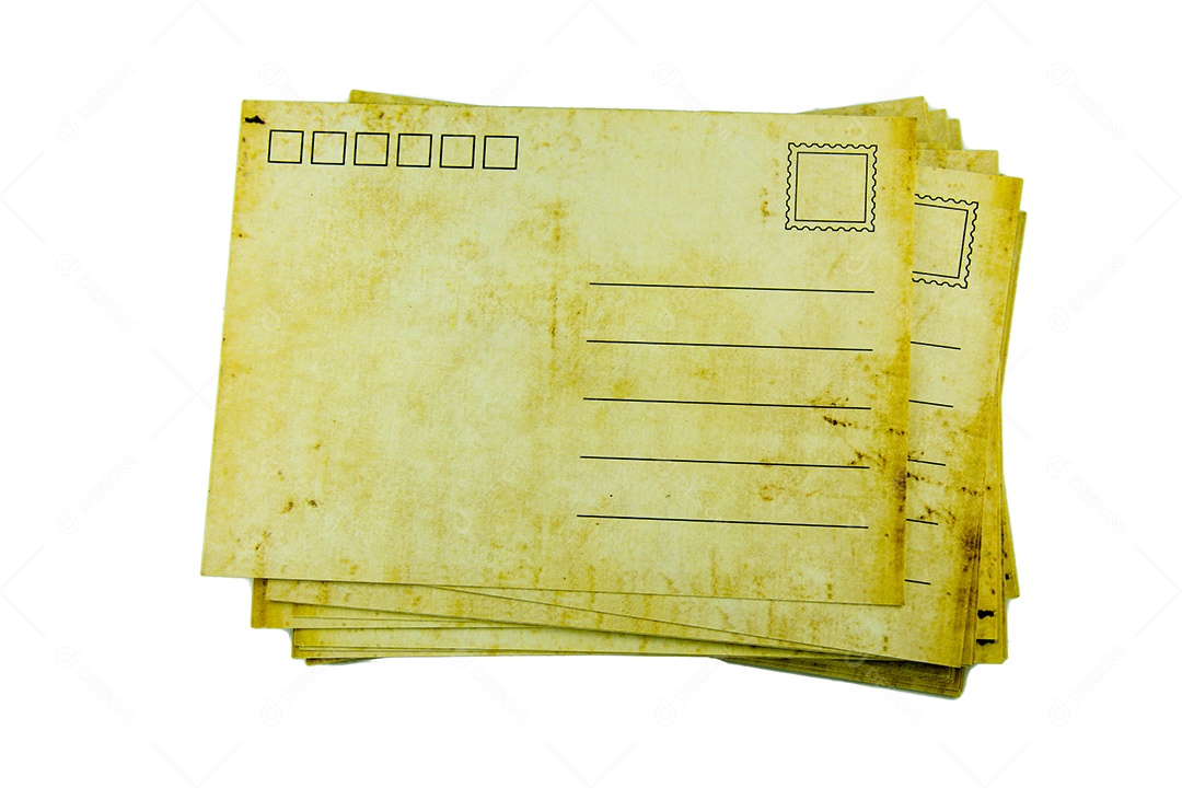 antigo cartão postal em fundo branco