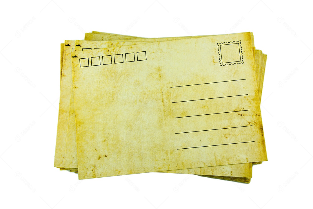 antigo cartão postal em fundo branco