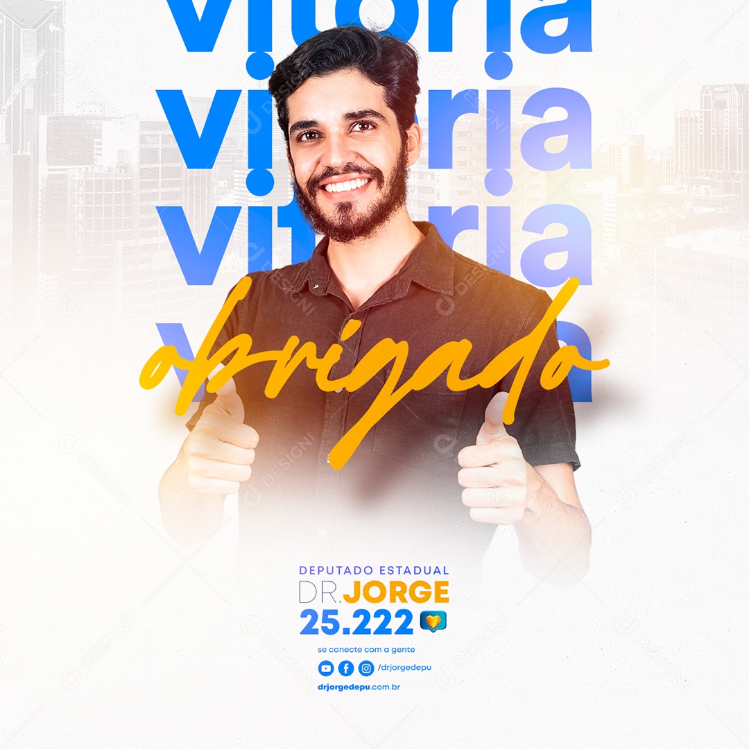 Obrigado Vitória Política Social Media PSD Editável