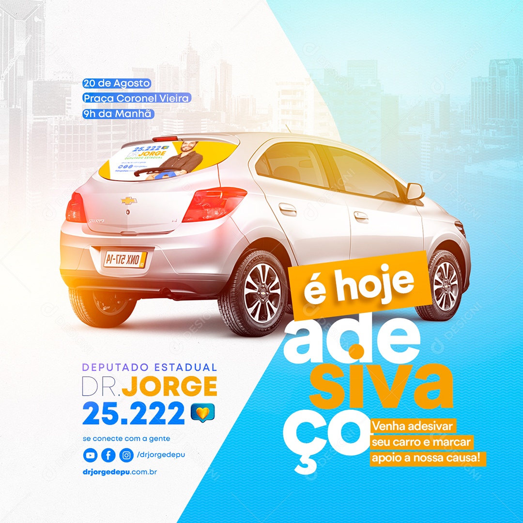 É hoje adesivaço Política Social Media PSD Editável