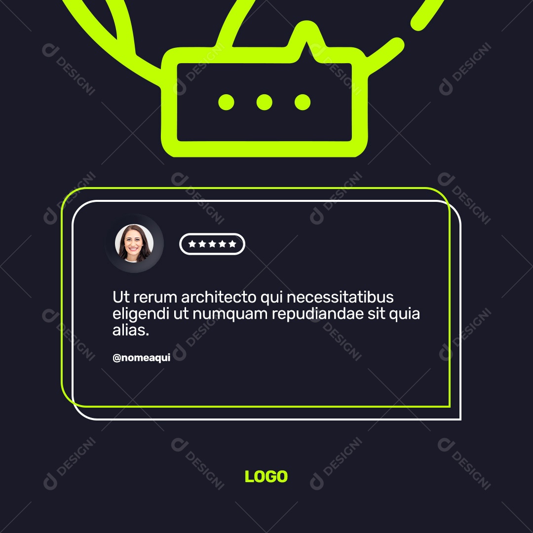 Social Media Feedback Escola de Idiomas PSD Editável