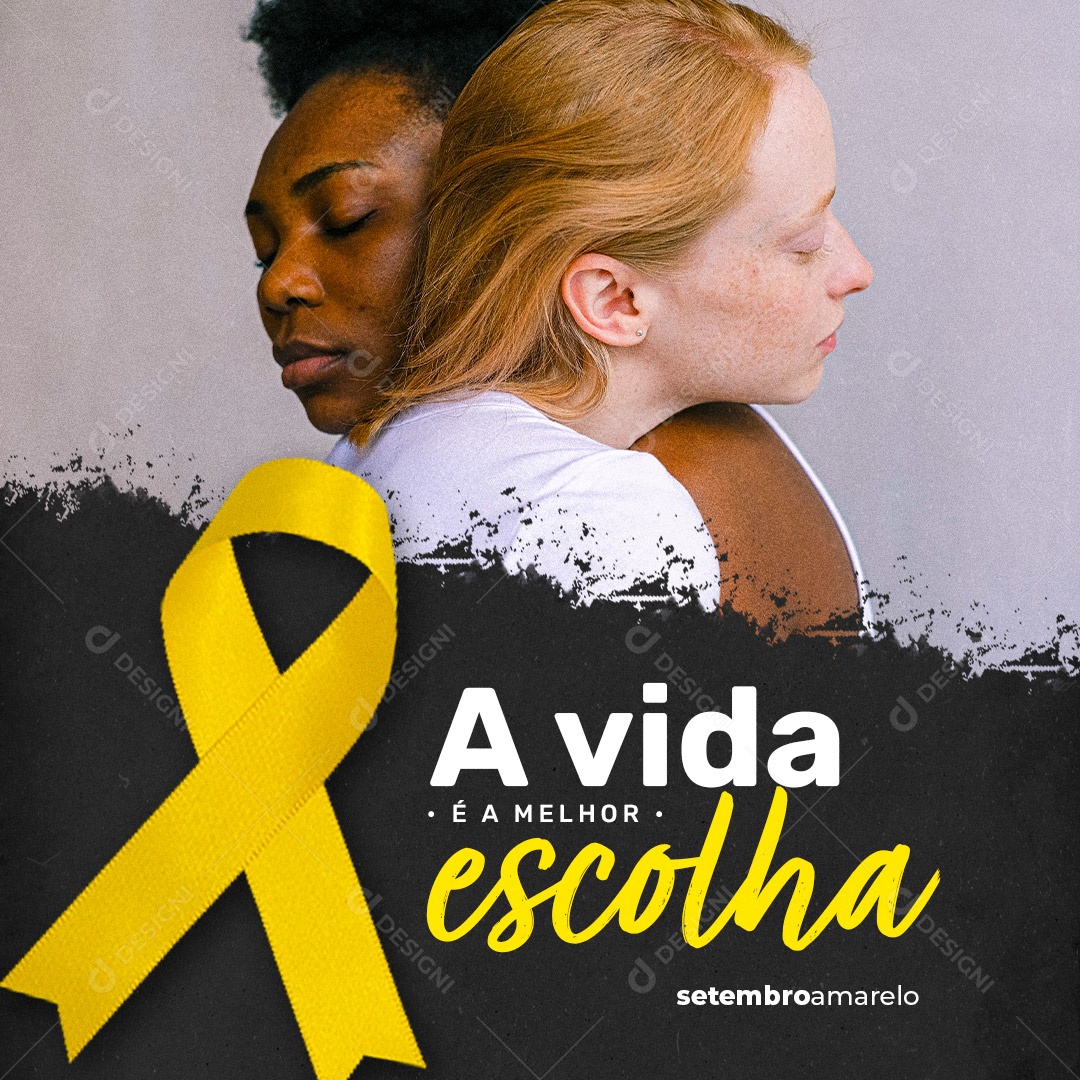 Yellow September Suicide Prevention Month Social Media Editable PSD
