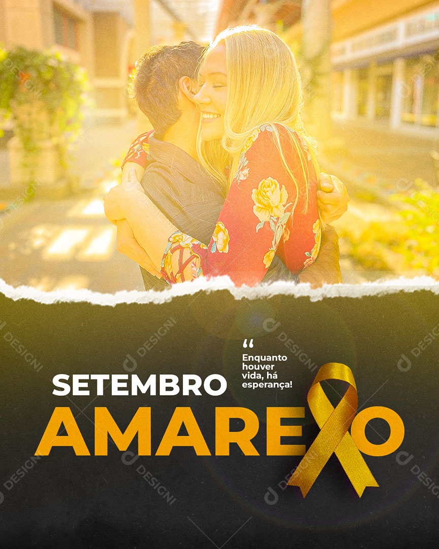 Setembro Amarelo Enquanto Houver Vida, Há Esperança! Social Media PSD Editável