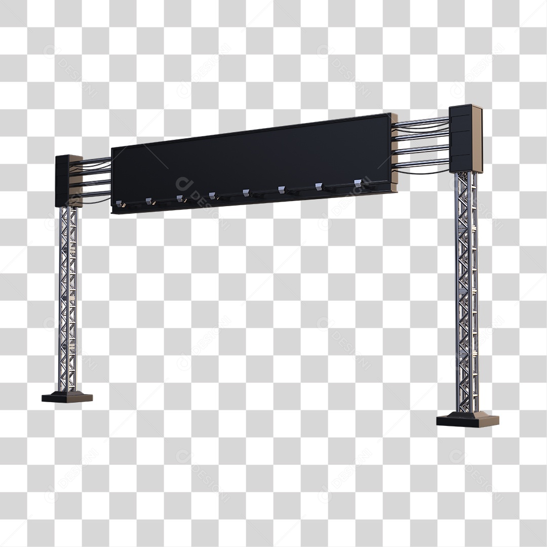 Placa de Rodovias e Palco Elemento 3D PNG Transparente