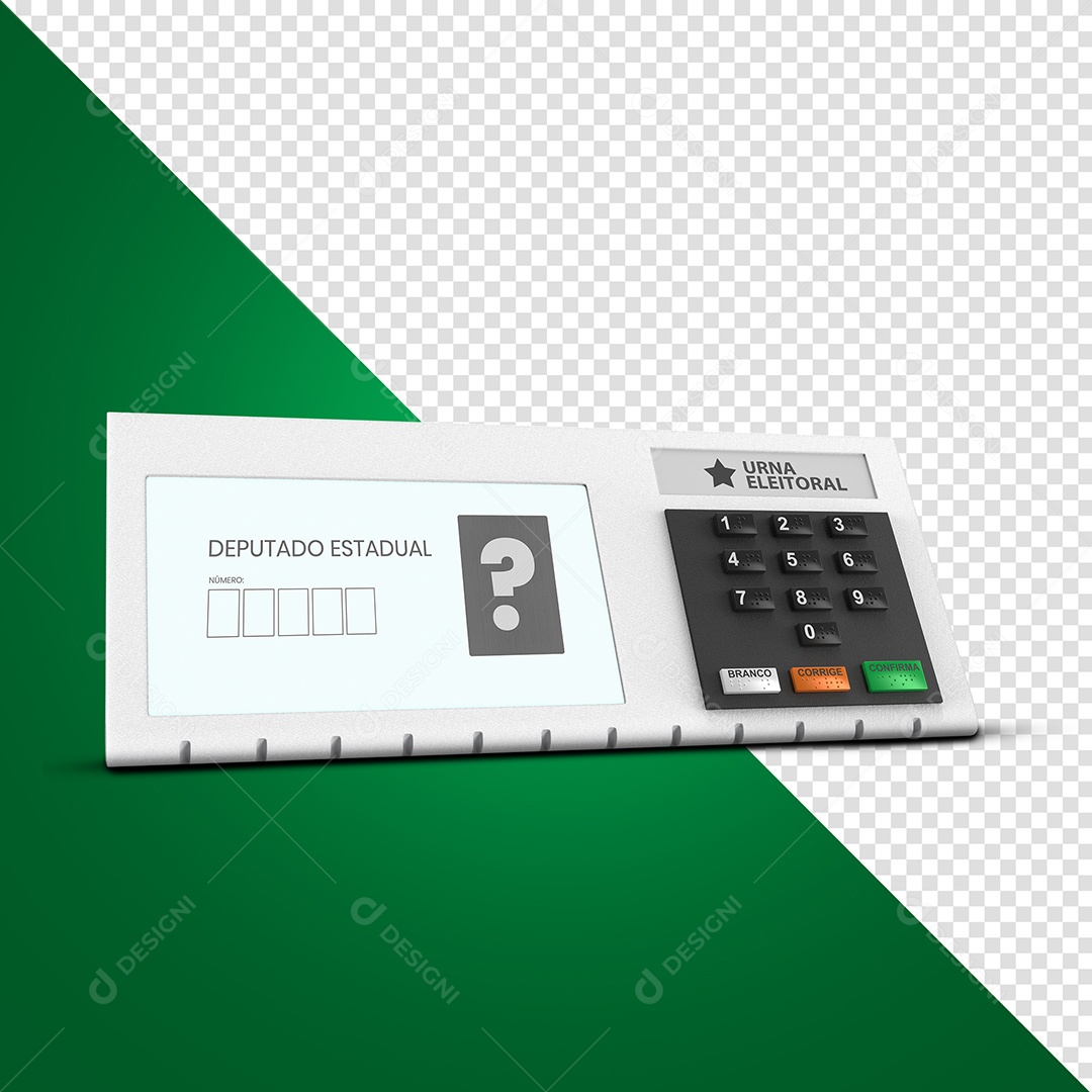 Urna de Eleições Elemento 3D para Composição PSD