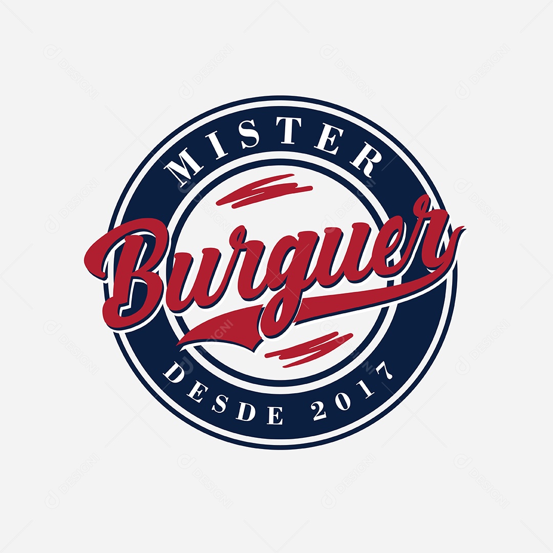 Logo Hamburgueria Mister Burguer AI Editável