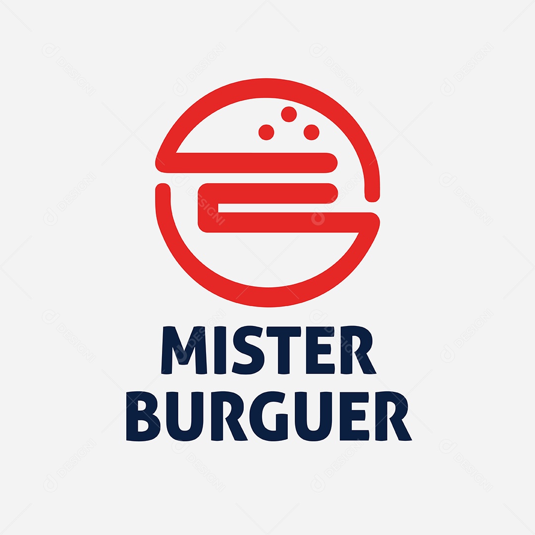Logo Hamburgueria Mister Burguer AI Editável
