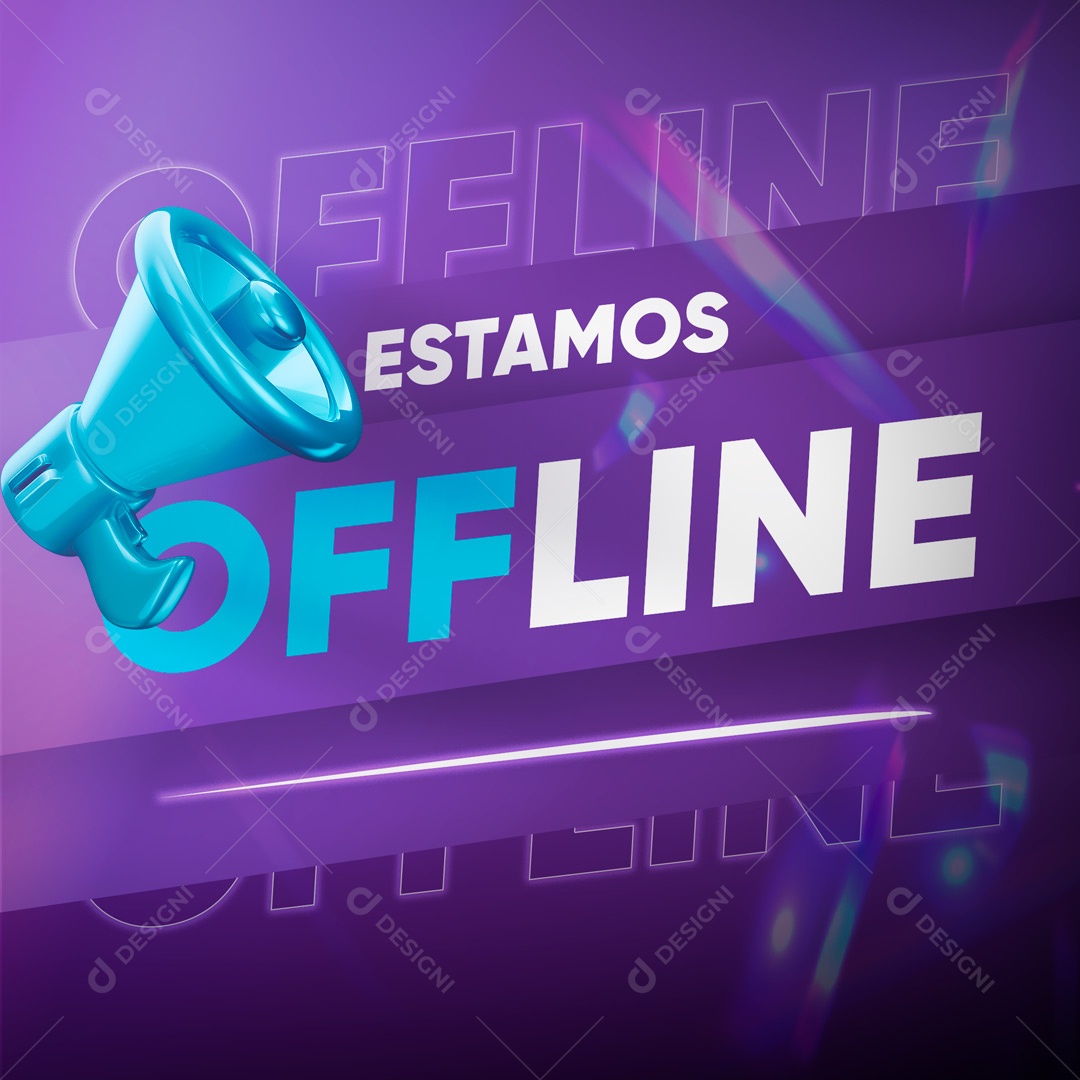 Social Media Estamos OfflineTwitch Stream Streaming PSD Editável