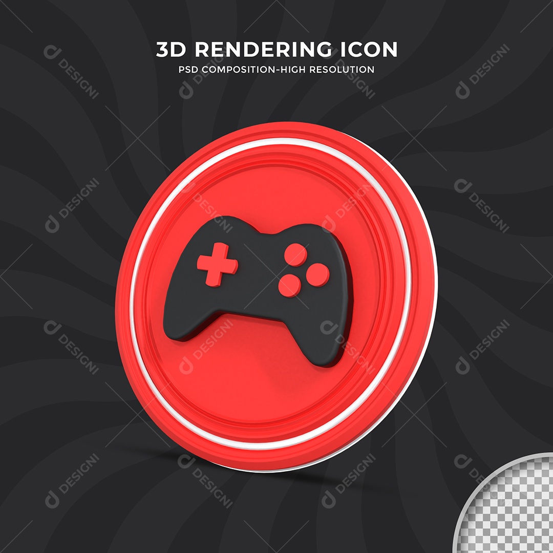Ícone 3D de Controle de Video game Elemento para Composição PSD