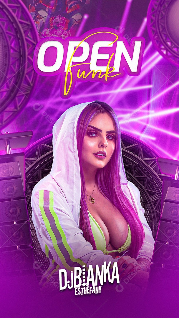 Flyer Story Open Funk DJ Bianka Social Media PSD Editável