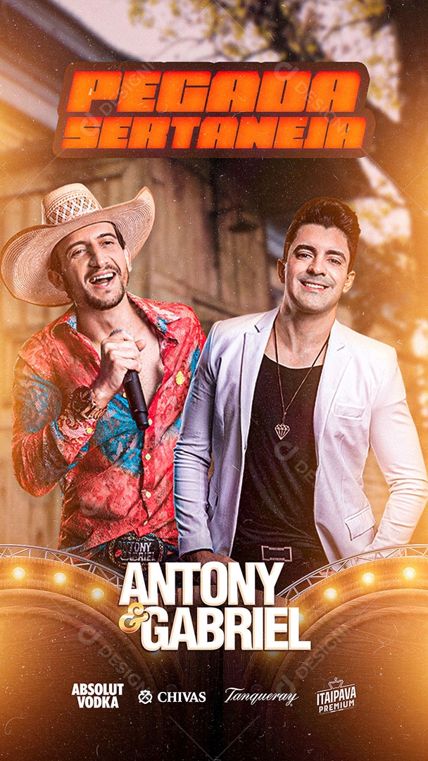 Flyer Pegada Sertaneja Antony e Gabriel Social Media PSD Editável