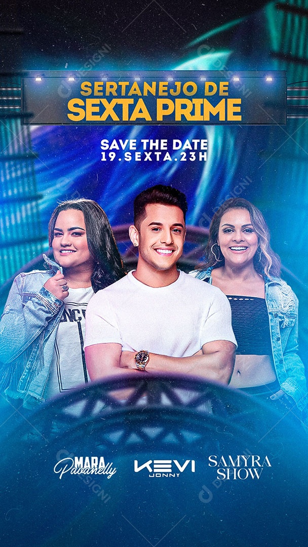 Flyer Story Sertanejo de Sexta Prime Social Media PSD Editável