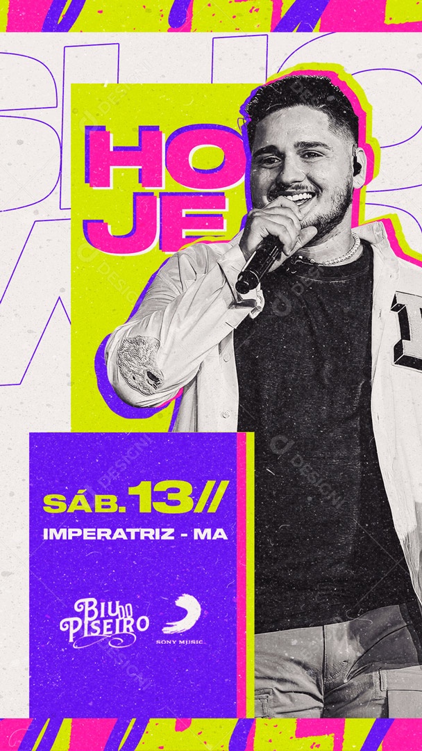 Social Media Show Schedule Today Biu do Piseiro Story Editable PSD