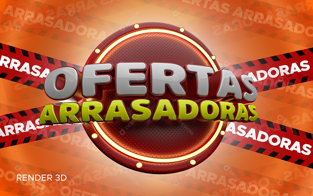 Selo 3D Ofertas Arrasadoras Para Composição PSD