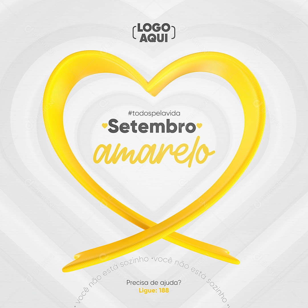Todos pela vida Setembro Amarelo Social Media PSD Editável
