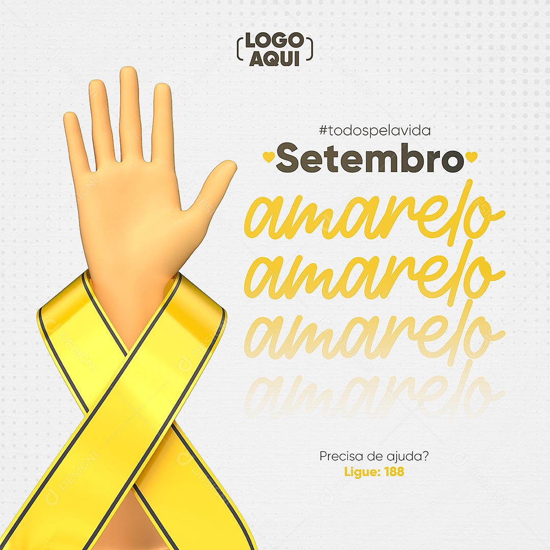 Todos pela vida Setembro Amarelo Social Media PSD Editável