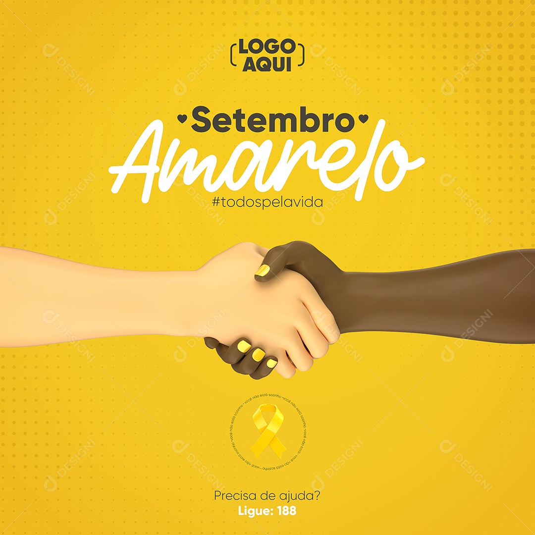 Todos pela vida Setembro Amarelo Social Media PSD Editável