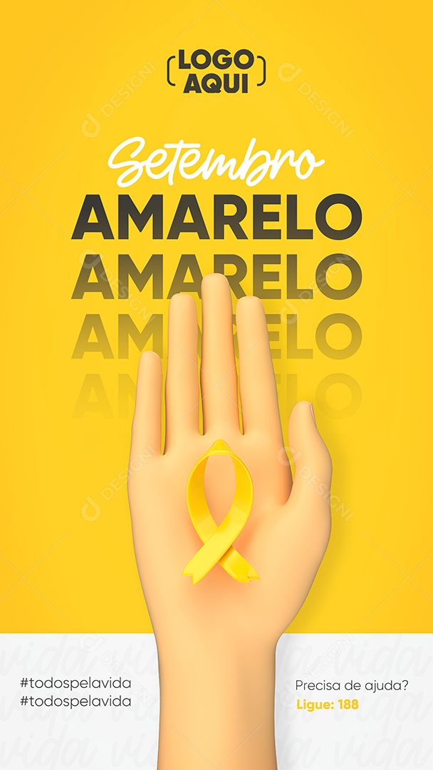 Story Setembro Amarelo todos pela vida Social Media PSD Editável